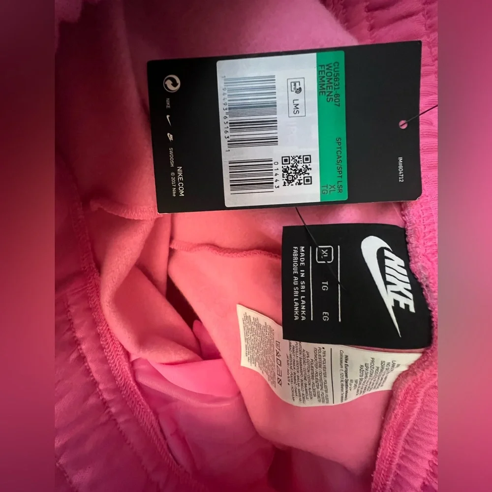 WOMENS NIKE NSW SWOOSH PINK FLEECE PANTS - Picture 5 of 8